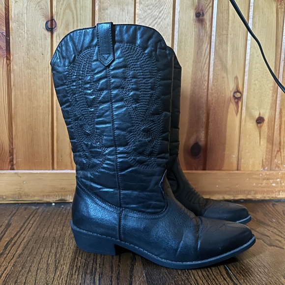 Black cowboy cowgirl boots - Picture 2 of 5